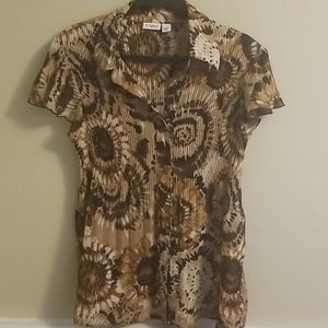 Brown Floral Cato Blouse sz L